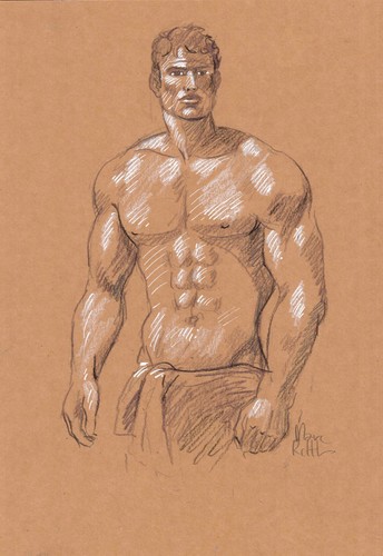 Man nude dessin original - , art