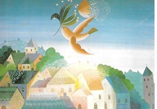 CP DESSIN NAÏF "L'OISEAU MAGIQUE" PAR FRANCESKA