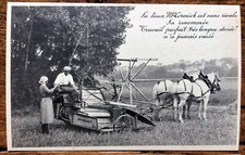MC CORMICK,CPA PUBLICITAIRE, 1931 , " LIEUSE ",AGRICULTURE,CHEVAUX, AGRICOLE