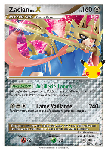 Carte pokémon zacian - pokémon, niv.x