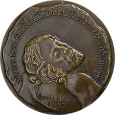 France, Médaille, Année Sainte, Saint Pierre et Saint Paul, 1975, Bronze, SUP