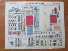 ANCIEN DECOUPAGE MAQUETTE STATION BAINS DE MER IMAGERIE EPINAL PELLERIN