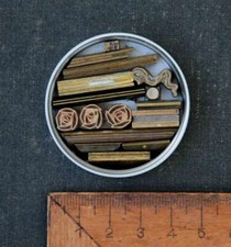 Lot de fers à dorer plaque matériel reliure dorure ancien cuir bronze/laiton ~.