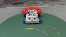 Ancien jouet à tirer téléphone Fisher Price Chatter 1961
