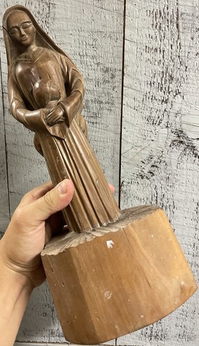 Vierge marie bois sculpté - bois,