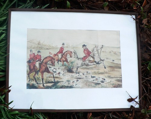 Aquarelle chasse à courre - aquarelle, :