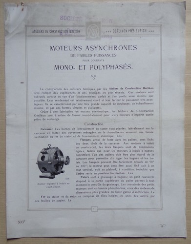 Oerlikon moteurs asynchrones - oerlikon,