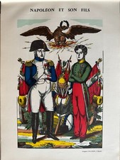 IMAGE D' EPINAL   "  NAPOLEON ET SON FILS   " 35 CM SUR  26 CM