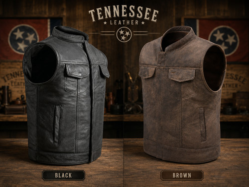 Tennessee leather club vest - tennessee,