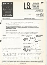 RENAULT - MR 175 - R4 GTL R1128 IS 17A - 1981 - SCHEMAS ELECTRIQUES MODELE 1982