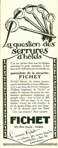 Publicité ancienne serrures