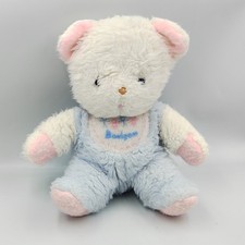 Doudou Peluche ours bleu blanc