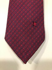 *** CRAVATE ROUGE À MOTIFS 100% SOIE PIERRE BALMAIN VINTAGE TBE ***