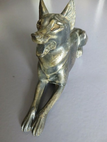 Statuette chien couché - chien, en