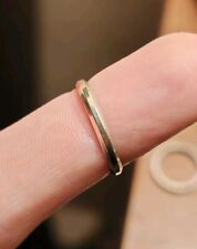 Bague Or Massif Blanc 18k 750 Alliance 52FR 6US Vintage 3 Faces Wedding Ring