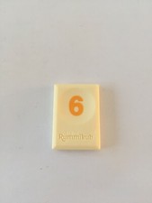 Tuile chiffre 6 six orange pièce Rummikub Le rami des chiffres jeu de voyage