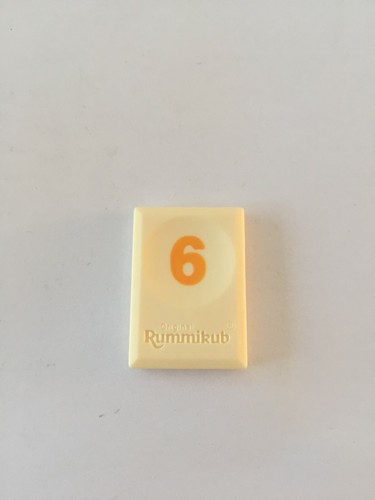 Tuile chiffre six orange - tuile, 6