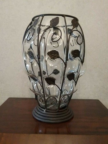 Grand vase verre metal - grand,