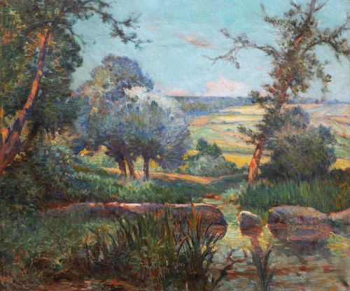 Tableau encadré paysage midi - tableau,