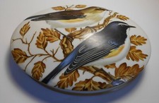  BONBONNIERE PORCELAINE M.P.SAMIE LIMOGES FILET FAIT MAIN COUPLE D'OISEAUX CHENE