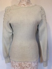 Beaded Blue Sweater Pearls