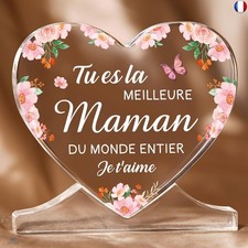 Cadeau Anniversaire Maman, Acrylique Heart Type Décoration Cadeau pour Maman, 