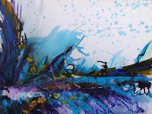 Peinture abstraite acrylique - peinture, abstraite,