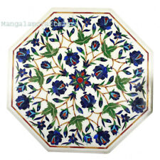 30 " Marbre Centre Table Top Demi Précieux Pierres Incrustation Art Handmade