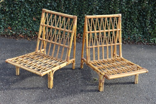 Paire fauteuils bas style - paire,