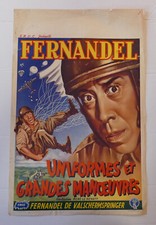 Uniformes et grandes manoeuvres Fernandel affiche cinema originale 1950
