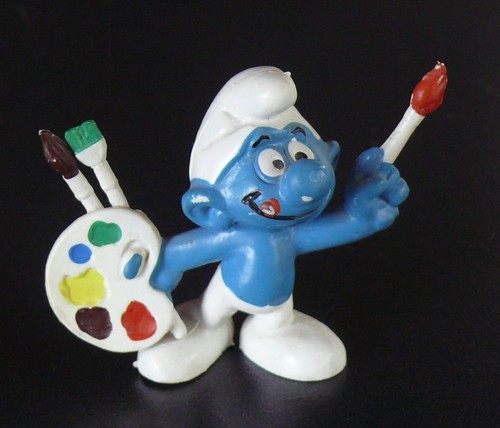 Figurine schtroumpf peintre - schtroumpf,