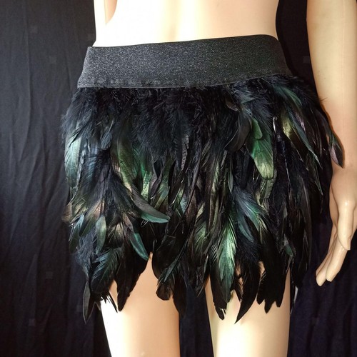 Frange gland plume jupe - jupe, faux