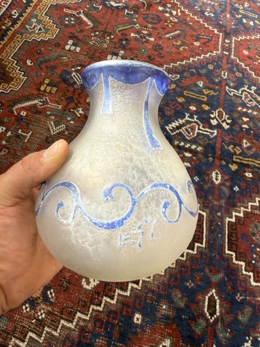 Vase legras verre gravé à - verre,
