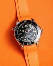 ZEALANDE Orange Rubber Strap For OMEGA Seamaster Professional Diver 300