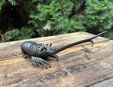 Ancienne Sculpture Bronze Japon Meïji Écrevisse/Bronze Animalier/Langouste