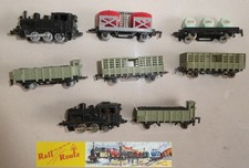Train jouet Rail  route Norev 1/143  locomotives vapeur & wagons 1962 / 64