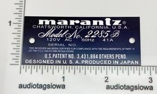 Marantz 2285b rear serial - marantz,