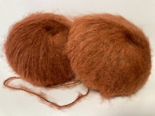 lot de 10 pelotes laine mohair démarquées terracotta/ fabriqué en France