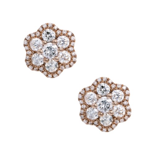 Halo fleur serti boucles - serti,