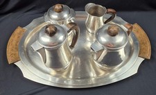 Service a café ou thé Art Déco en métal argenté 5 pièces - Bouillet Bourdelle