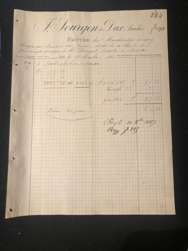 Invoice sourgen à dax - f,