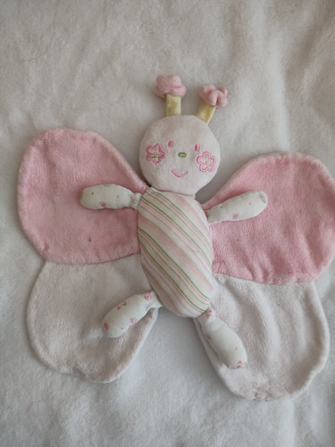 Doudou peluche plat papillon - peluche,