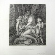 Gravure Vénus & Adonis c1835