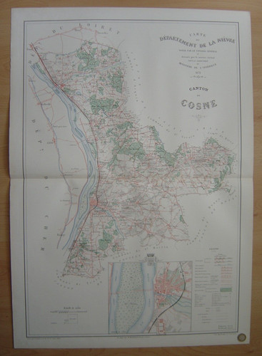 Immense carte 1878 canton - carte, de
