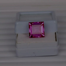 Saphir rose de Ceylan 7,40 ct forme carrée 100 % RARE pierre précieuse en vra...
