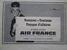 1967 PUB AIR FRANCE AIRLINE HOTESSE DE L'AIR STEWARDESS ORIGINAL FRENCH AD