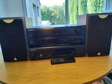 chaine hifi pioneer noir lecteur cd avec chargeur +  2 enceintes + ampli tuner