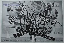 PUBLICITE LE TOUQUET PLAGE JARDIN DE LA MANCHE SPORT SIGNE TERNAT DE 1937 AD PUB