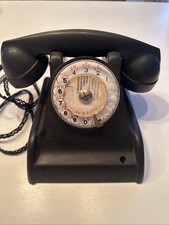 Ancien Téléphone Filaire Cadran Non Fonctionnel Vintage Bakelite