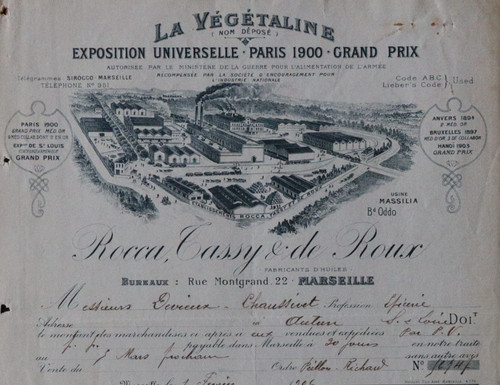 Facture 1906 marseille - 1906,